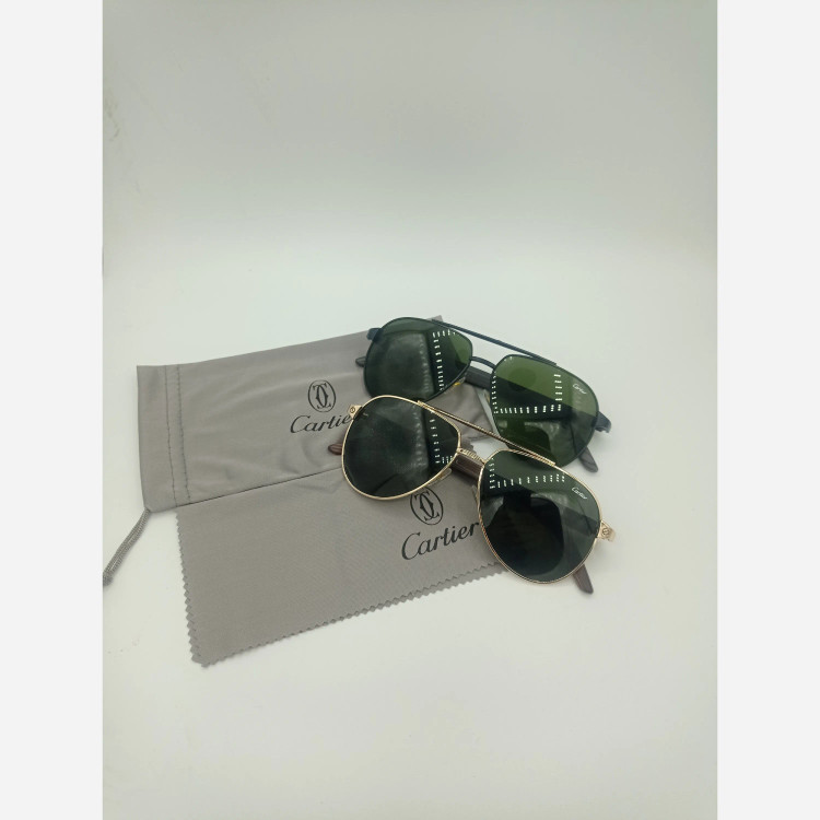 عینک آفتابی کارتیر دسته چوب شیشه آنتی رفلکس ضد خش UV400