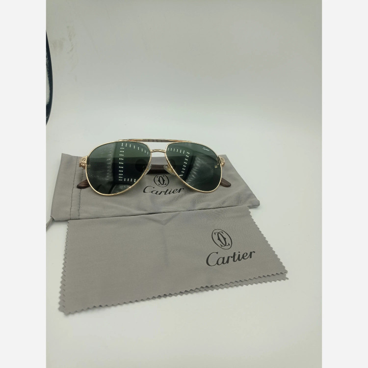 عینک آفتابی کارتیر دسته چوب شیشه آنتی رفلکس ضد خش UV400