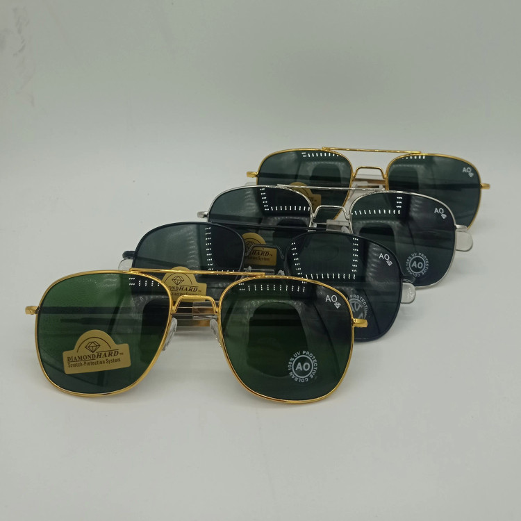عینک آفتابی خلبانی AO سایز 58 آنتی رفلکس بدنه استیل USA