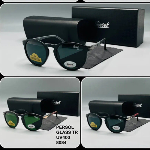 عینک آفتابی گرد پرسول persol شیشه الماس دسته فنر کد 8084 ایتالیا
