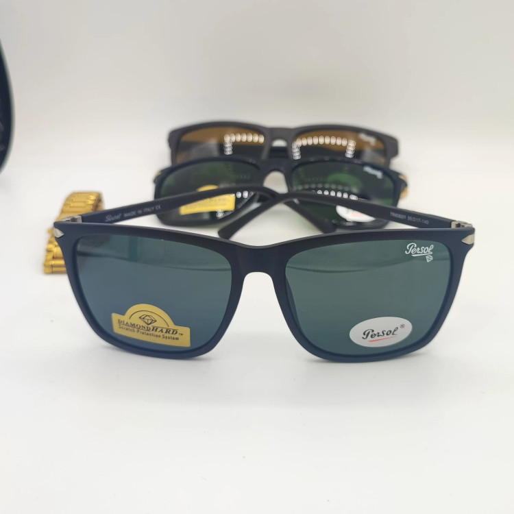 عینک آفتابی پرسول کد 8082 شیشه سنگ دسته فنر Persol فرمTR سایز 55