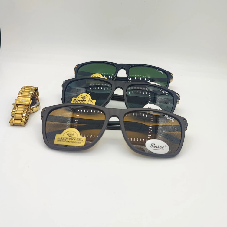 عینک آفتابی پرسول کد 8082 شیشه سنگ دسته فنر Persol فرمTR سایز 55