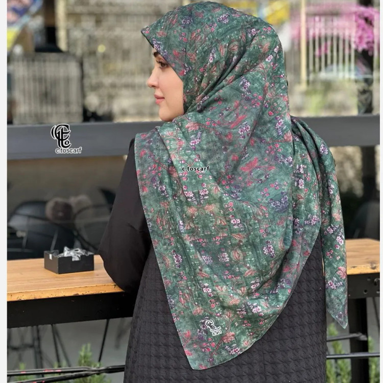 روسری نخ کاستوم طرح گلشن