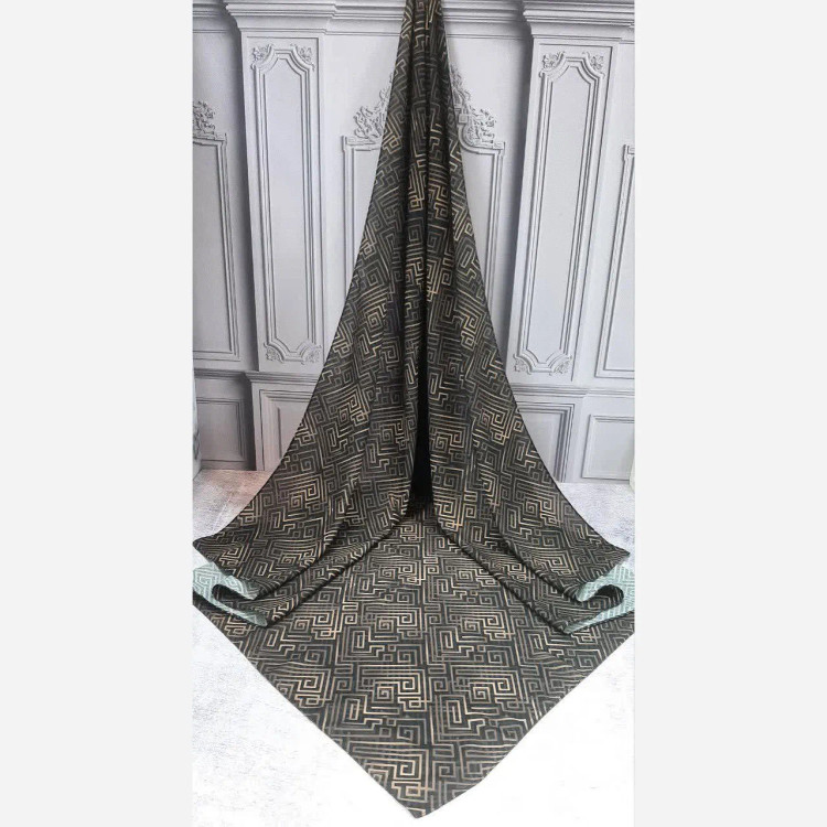 روسری طرح سیمین مشکی ریز نقش قواره بزرگ نخ کاستوم سیتو شیک مجلسی و روزمره