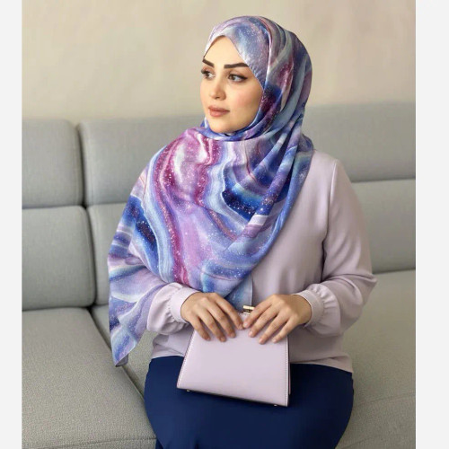 شال زنانه طرح کهکشان، شال نخی کاستوم 70x200، شال مجلسی خاص