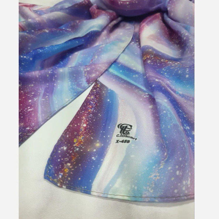 شال زنانه طرح کهکشان، شال نخی کاستوم 70x200، شال مجلسی خاص