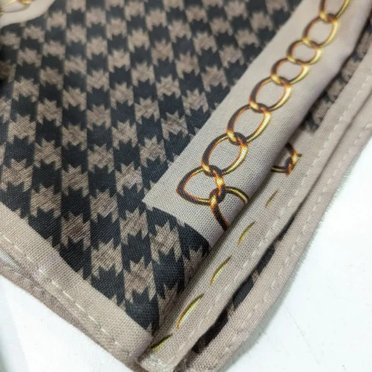 روسری زنانه طرح زنجیری نخ کاستوم سیتو قواره بزرگ 140 سانتی متر