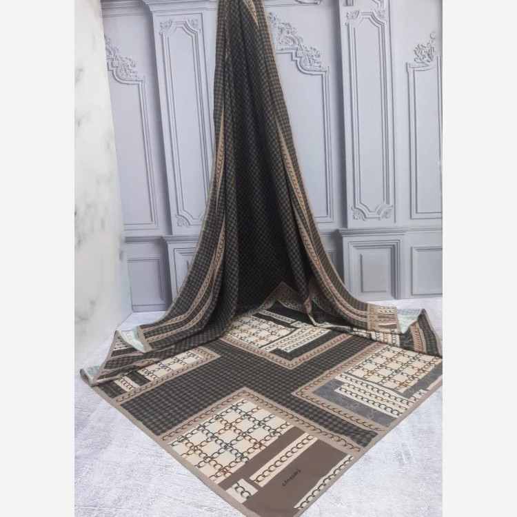 روسری زنانه طرح زنجیری نخ کاستوم سیتو قواره بزرگ 140 سانتی متر