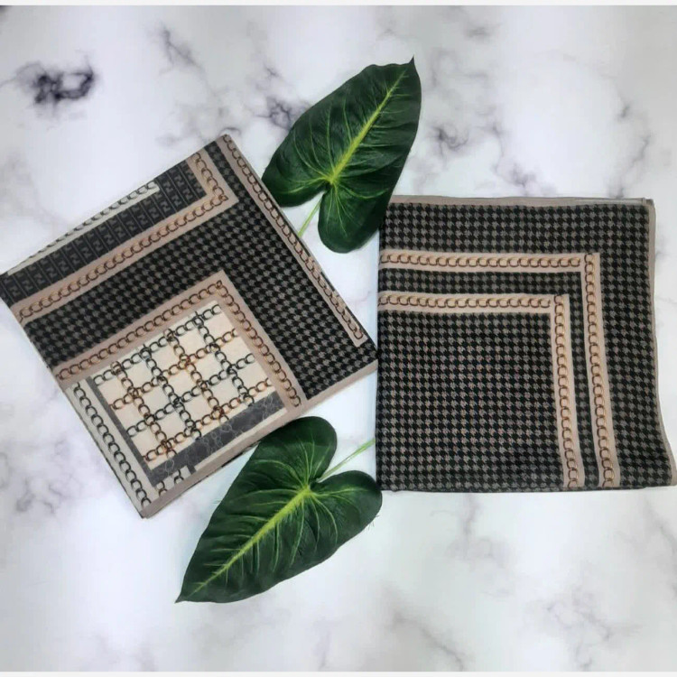 روسری زنانه طرح زنجیری نخ کاستوم سیتو قواره بزرگ 140 سانتی متر