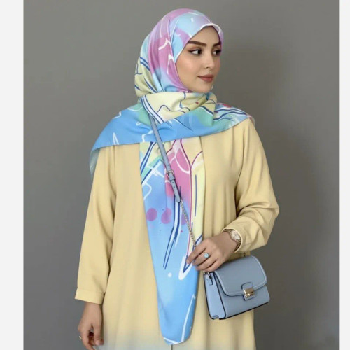 روسری نخی طرح رکسانا سایز 140 چرخ دوز | مناسب ست با رنگ های شاد و تیره