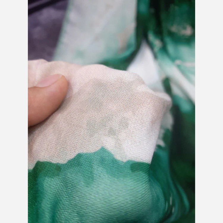 روسری ابری و بادی سبز 140 سانتیمتر طرح خاص جنس نخ کاستوم سیتو