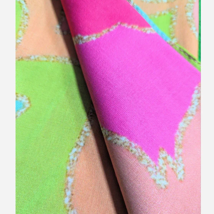 روسری طرح درسا قواره بزرگ دور چرخ دوز مزونی رنگی شاد و پرانرژی