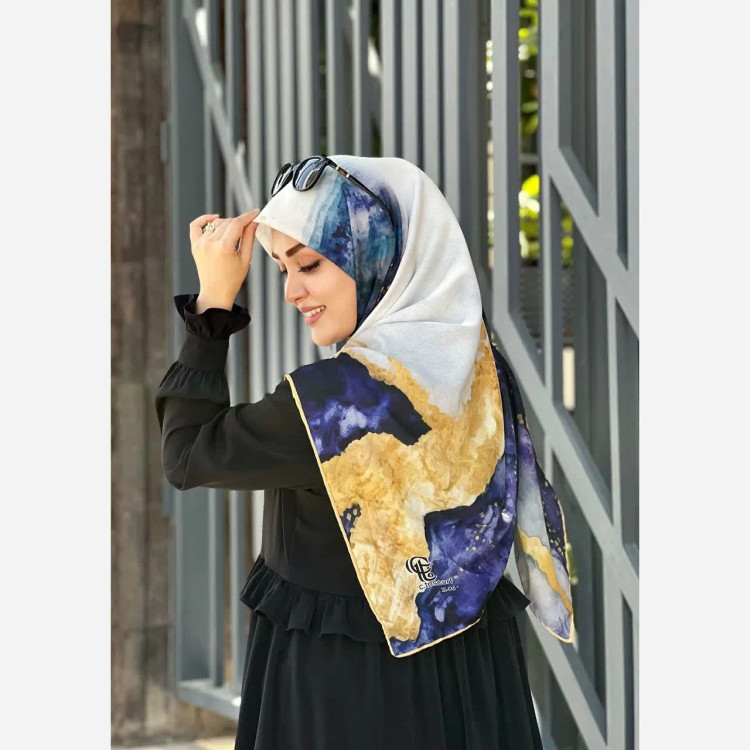 روسری ابری و بادی سبز 140 سانتیمتر طرح خاص جنس نخ کاستوم سیتو