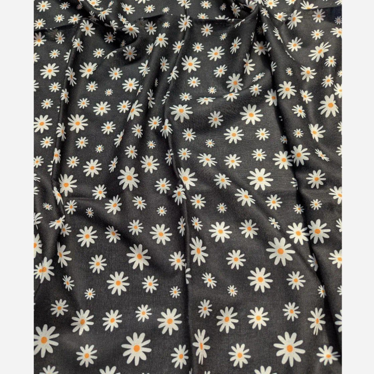 شال نخی گل بابونه طرح دار زنانه قواره بزرگ 200*70