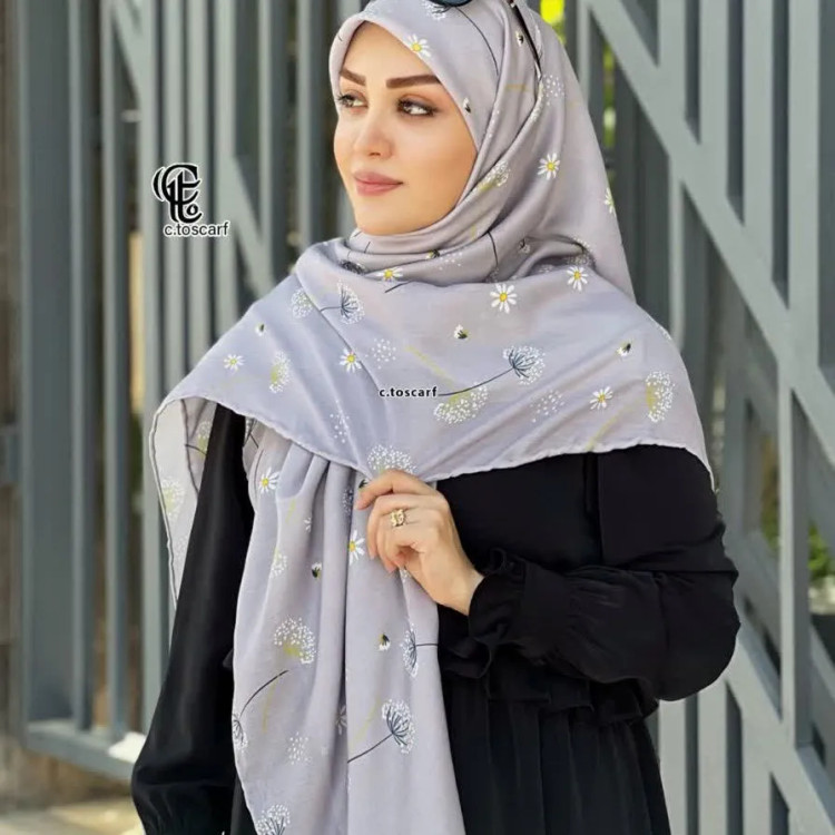 شال و روسری طرح قاصدک نخ کاستوم سیتو قواره بزرگ 140 سانتیمتر