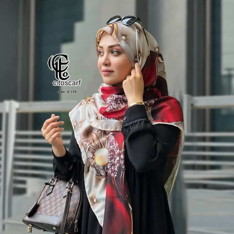 شال و روسری مجلسی طرح شقایق قواره بزرگ نخ کاستوم سیتو 140x140