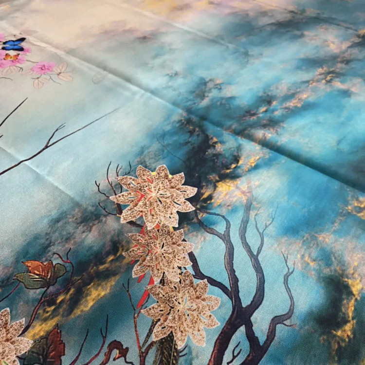 روسری نخی طرح گیتی قواره بزرگ 140 سانتیمتر | شال و روسری زنانه شیک