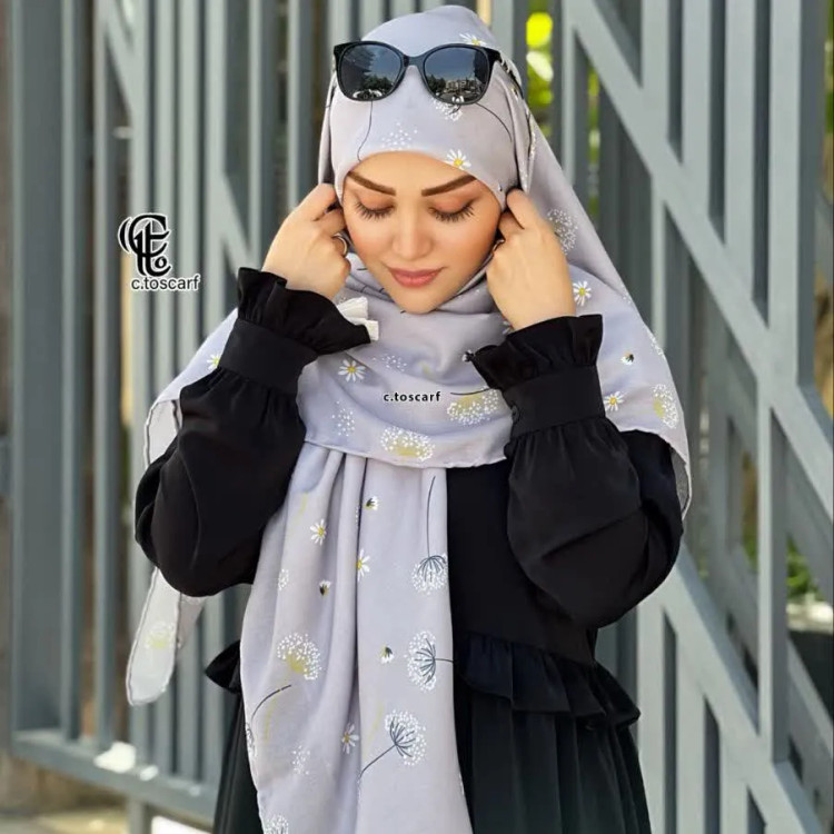شال و روسری طرح قاصدک نخ کاستوم سیتو قواره بزرگ 140 سانتیمتر