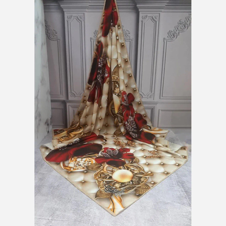 شال و روسری مجلسی طرح شقایق قواره بزرگ نخ کاستوم سیتو 140x140