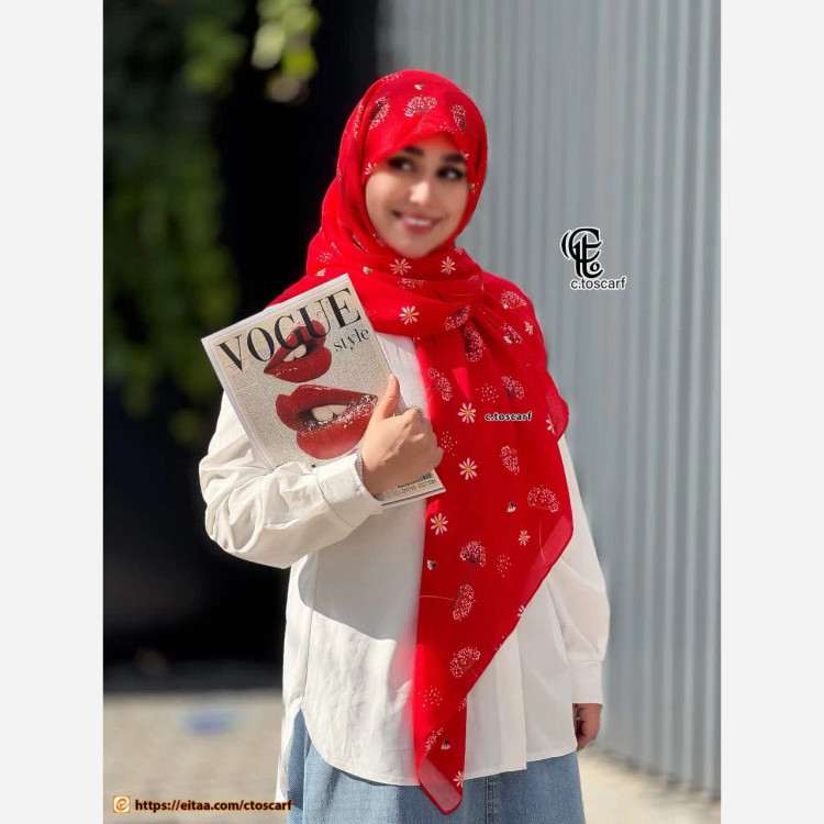 شال و روسری طرح قاصدک نخ کاستوم سیتو قواره بزرگ 140 سانتیمتر
