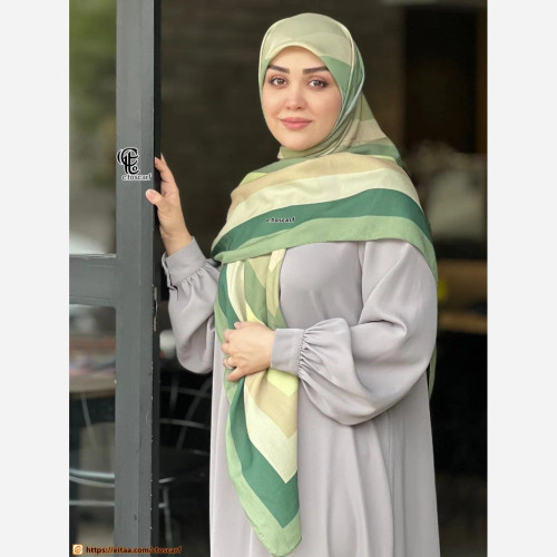 روسری طرح طیفی پله ای سایز 140 نخ کاستوم سی تو چرخ دوز