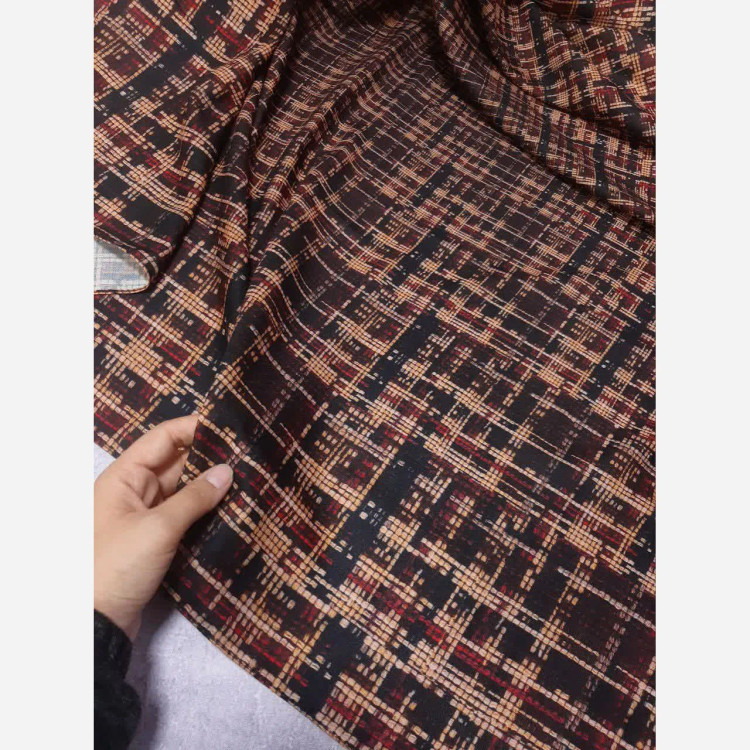 روسری مجلسی نخی طرح سدنا قواره 110 دور چرخ دوز سر نمیخورد