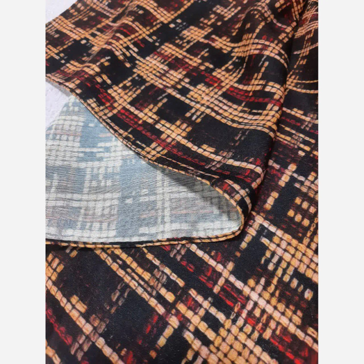 روسری مجلسی نخی طرح سدنا قواره 110 دور چرخ دوز سر نمیخورد