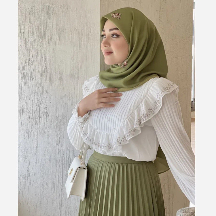 روسری نخی قواره بزرگ طرح گل برجسته 140 سانتی | شال مجلسی خاص