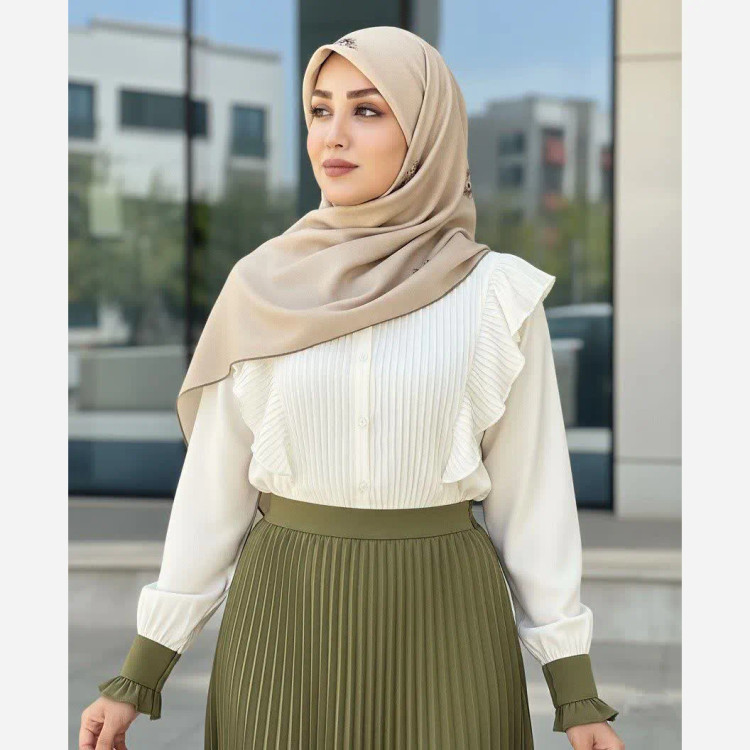 روسری نخی قواره بزرگ طرح گل برجسته 140 سانتی | شال مجلسی خاص