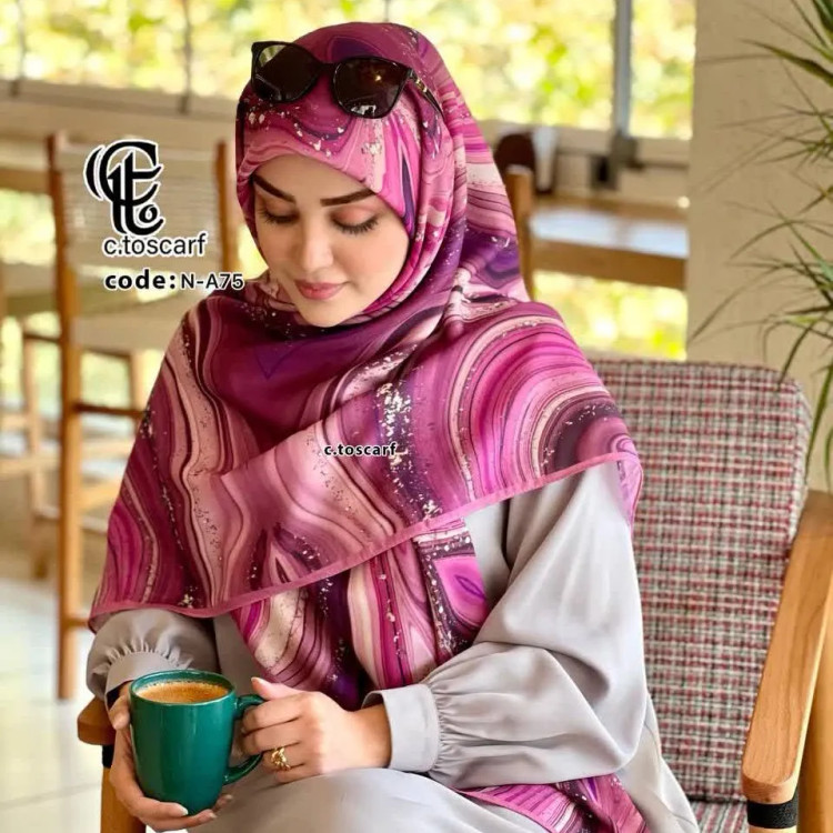 شال و روسری طرح رزین نخی کاستوم قواره بزرگ 140 سانتی شیک و مجلسی