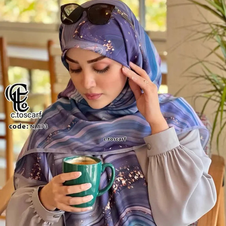 شال و روسری طرح رزین نخی کاستوم قواره بزرگ 140 سانتی شیک و مجلسی