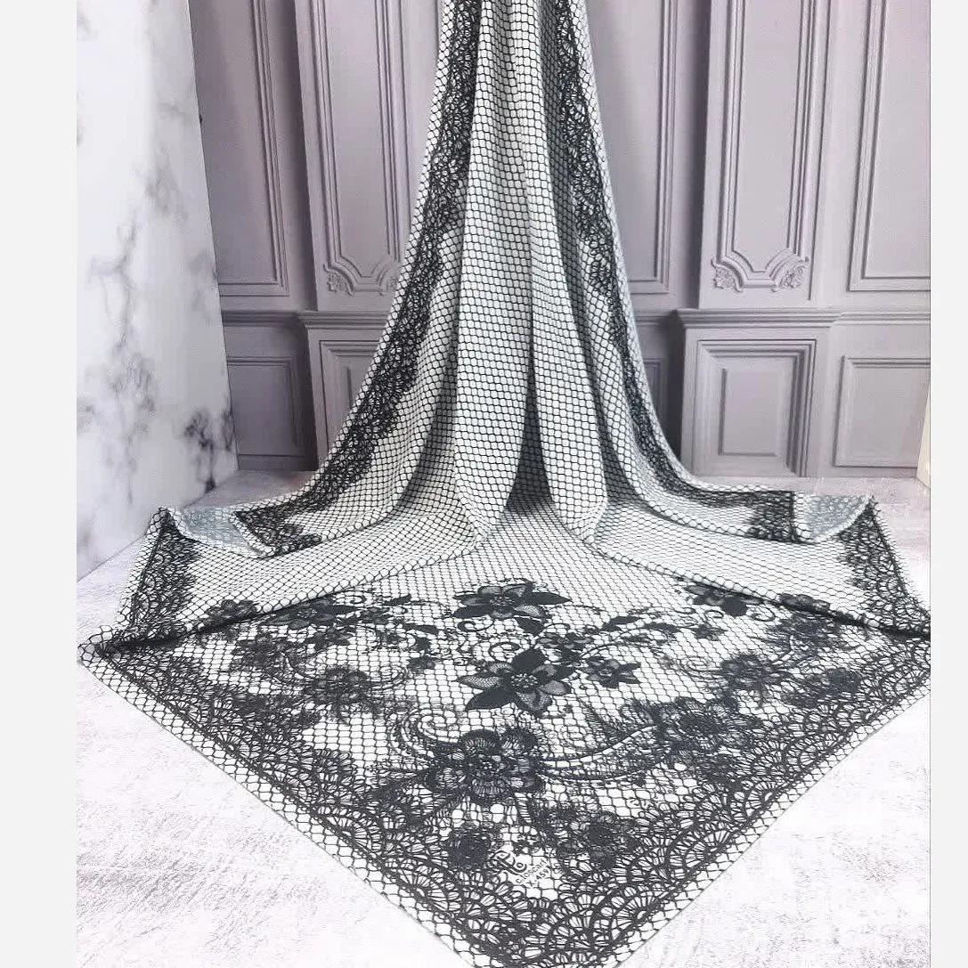 شال و روسری گیپور چاپی دورو طرح دار زنانه شیک مجلسی