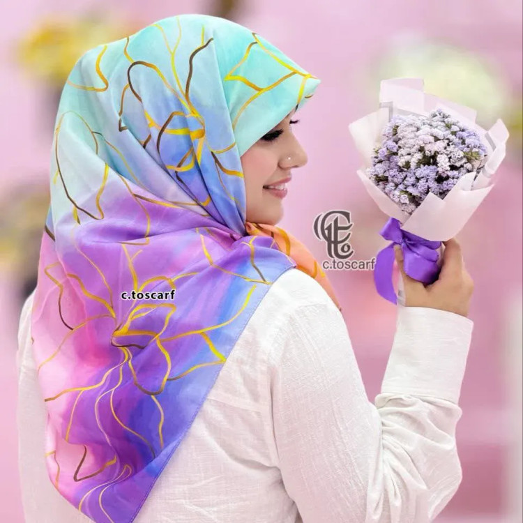 روسری نخی طرح نیلا | ست مادر دختری | رنگ پاستلی شاد