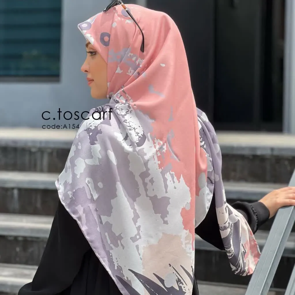 روسری نخی طرح کژال قواره بزرگ 140 سانتیمتر چرخدوز