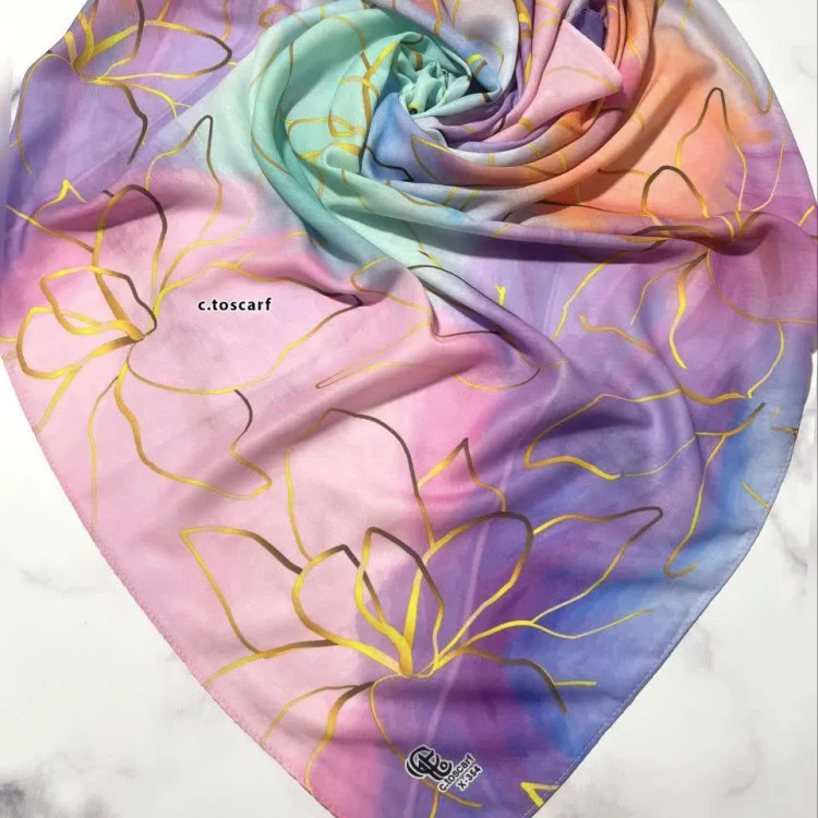 روسری نخی طرح نیلا | ست مادر دختری | رنگ پاستلی شاد