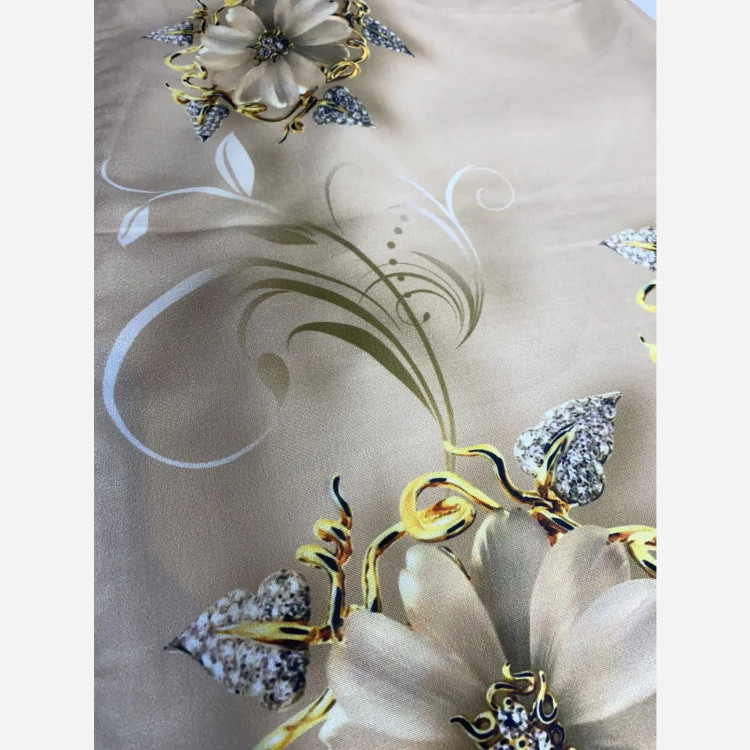 شال نخی کاستوم سیتو طرح نبات گل برجسته قواره 140 زنانه شیک و مجلسی