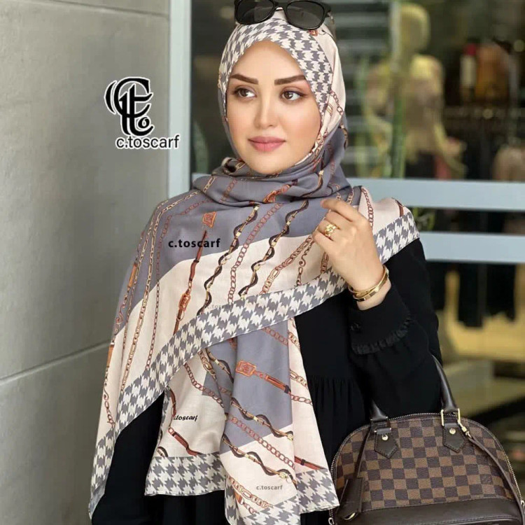 شال زنانه طرح تسمه ای اسپرت نخی دورادو 70*200