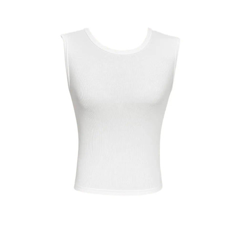 تاپ کراپ زنانه سفید یقه گرد کشی مناسب سایز 34 تا 42