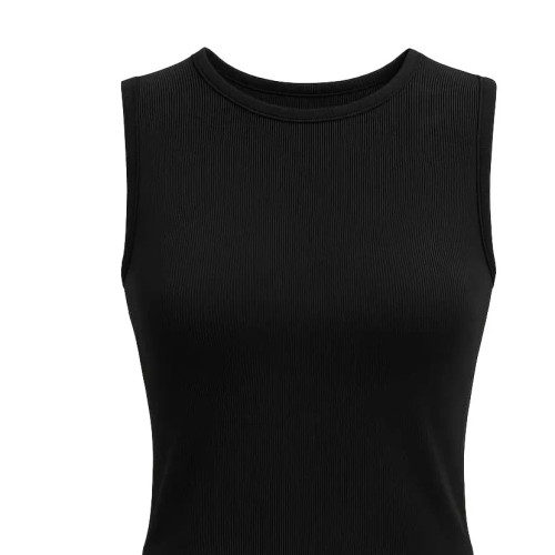 تاپ کراپ زنانه مشکی کبریتی یقه گرد آستین حلقه ای شیک و راحت