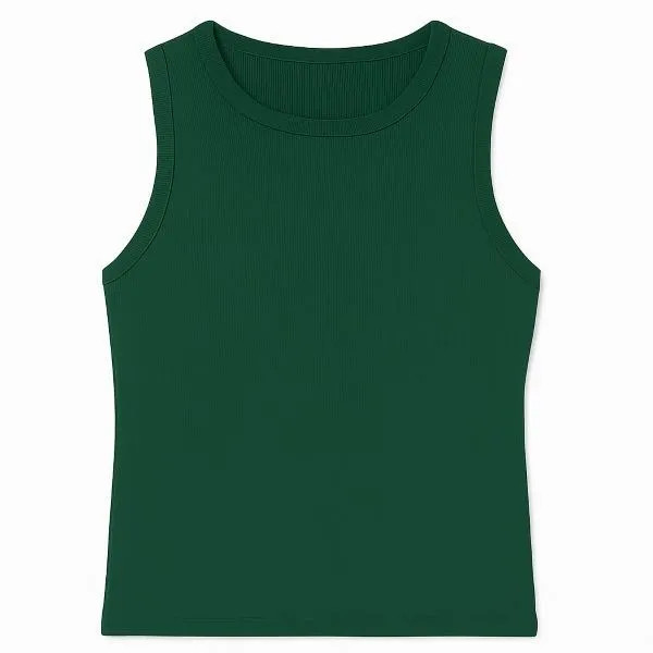 تاپ کراپ زنانه سبز یقه گرد آستین حلقه ای طرح بافت راحت و شیک مناسب سایز 34 تا 42