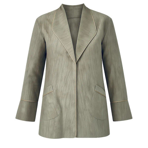 مانتو سبز زیتونی مغزی دوزی شانتون گازوییلی زنانه شیک اداری روزمره