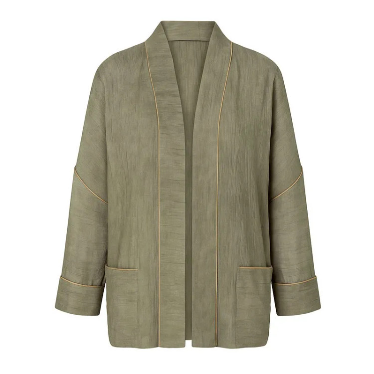 مانتو زنانه کیمانو شانتون گازوییلی مغزی دوزی شده فری سایز جلو باز