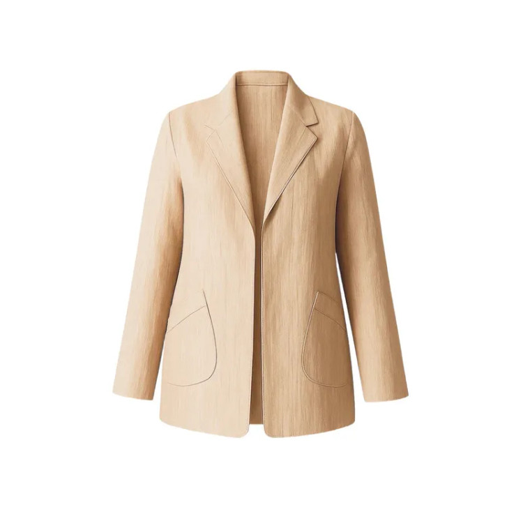 مانتو کتی زنانه شانتون گازوییلی یقه انگلیسی جلو باز شیک مناسب فصل بهار و تابستان