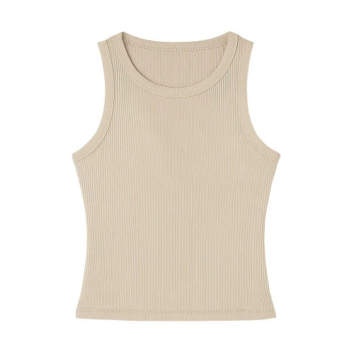 تاپ کراپ زنانه کبریتی کرم رنگ طرح ساده شیک مناسب سایز 34 تا 42