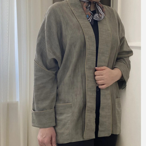 مانتو زنانه کیمانو شانتون گازوییلی خنک سایز 40 تا 46 مناسب فصل گرم