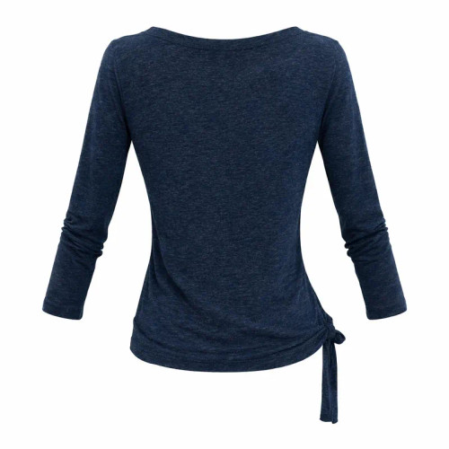 تیشرت زنانه آستین بلند یقه گرد طرح ساده نخ پنبه مناسب روزمره و استایل کژوال