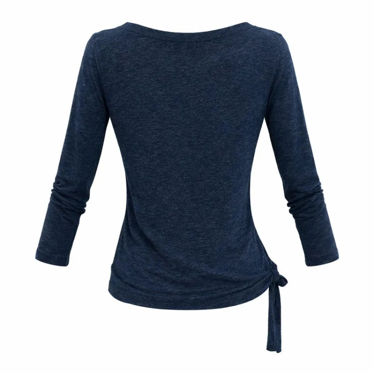 تیشرت زنانه آستین بلند یقه گرد طرح ساده نخ پنبه مناسب روزمره و استایل کژوال