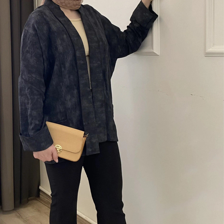 مانتو زنانه مشکی کیمانو شانتون گازوییلی خنک سایز 40 تا 46 بهاره تابستانه