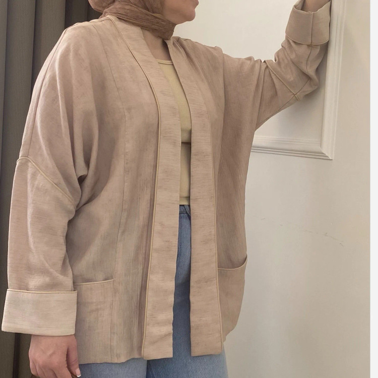 مانتو زنانه کیمانو شانتون خنک سایز 40 تا 46 مناسب فصل گرما