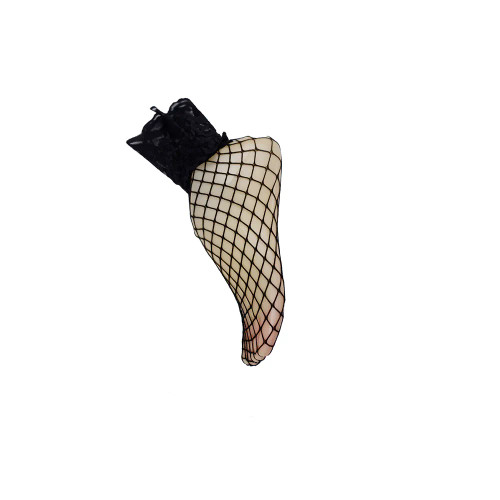 جوراب زنانه تور طرح دار فانتزی فری سایز مشکی